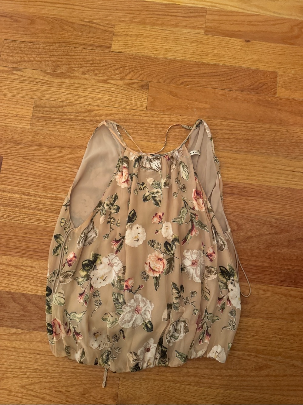 Alice + Olivia Beige Floral Halter Camisole